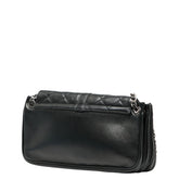 シャネル マトラッセ 2.55 チョコバー チェーン ショルダーバッグ ブラック ラムスキン レディース CHANEL 【中古】